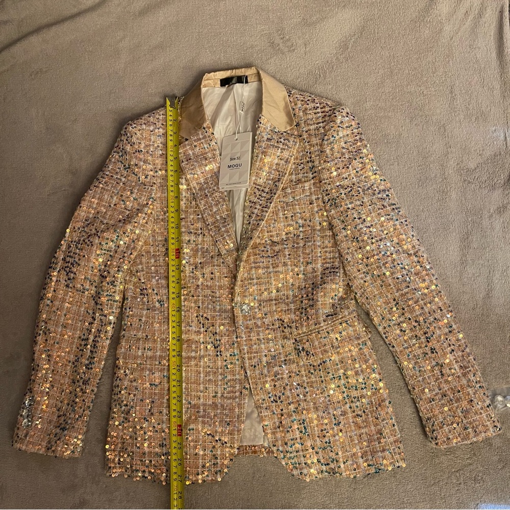 Men's Multicolor Sequin Blazer - Picture 5 of 13